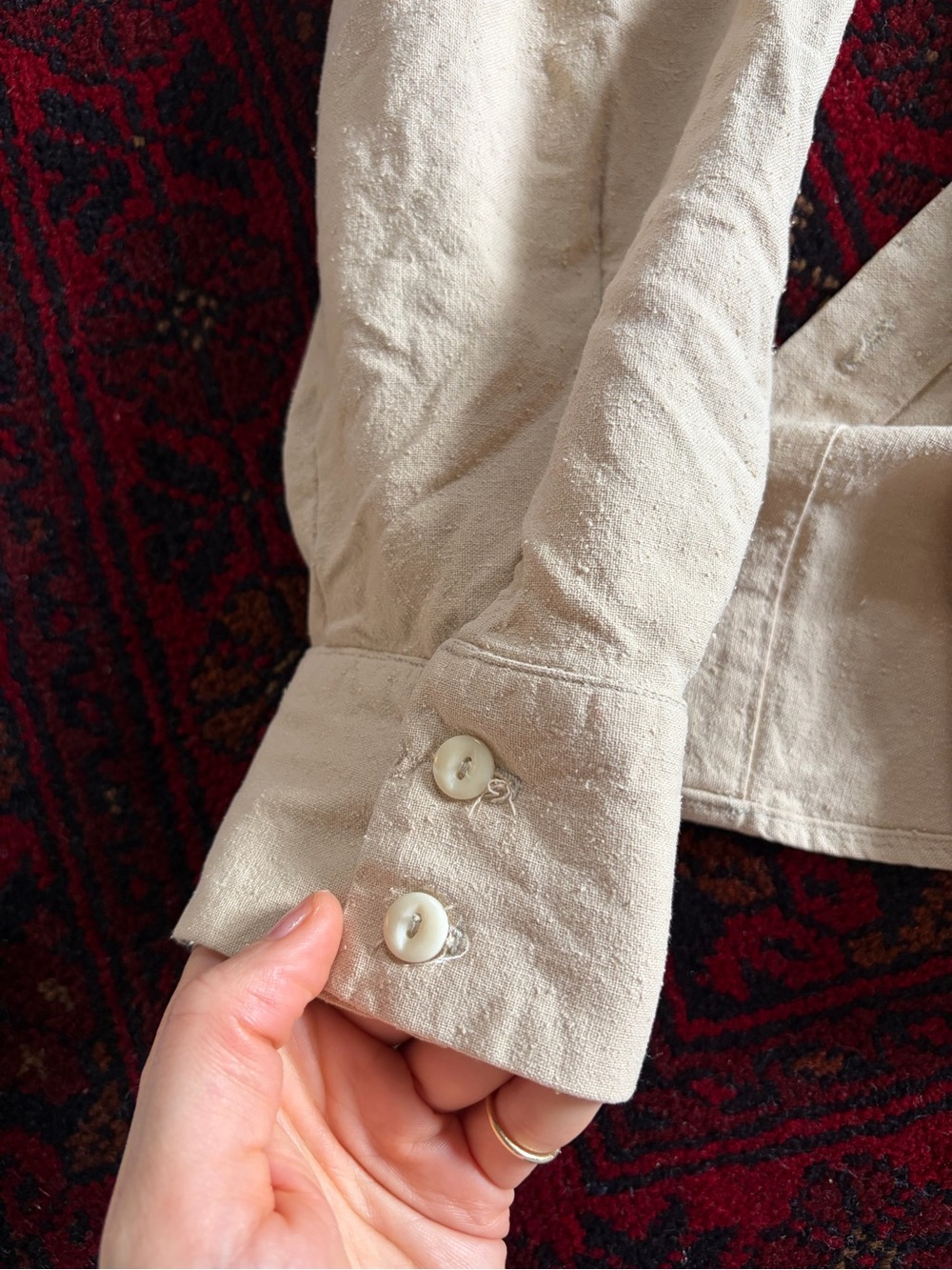 Handmade (by me!) 100% raw silk Oversized Button-Down Shirt - Picture 8 of 8